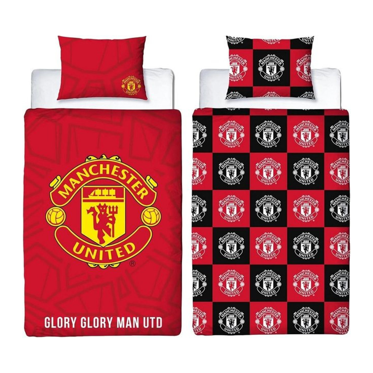 Manchester United FC Wappen Wendebettwäsche-Set Single rot/gelb - Bild 1