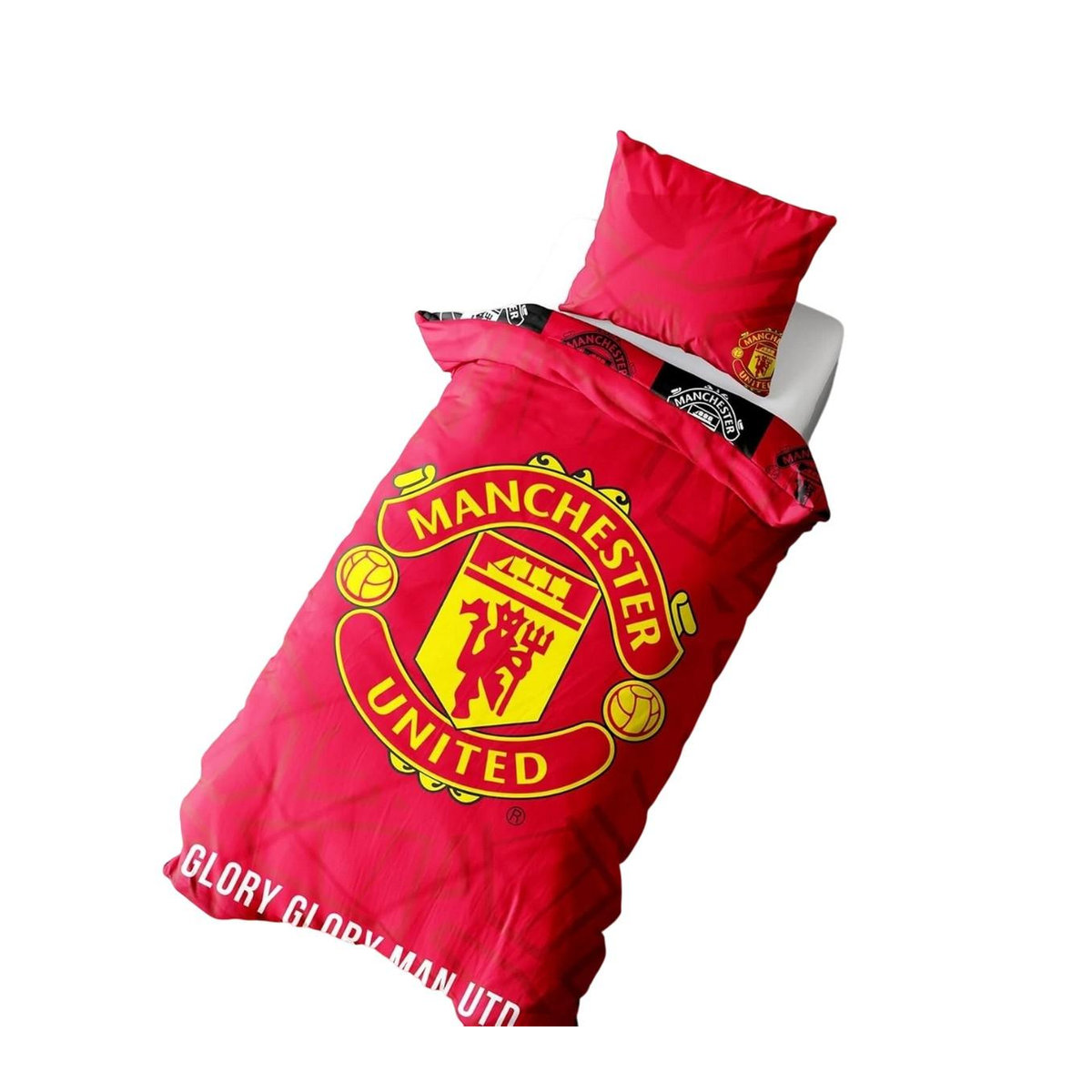 Manchester United FC Wappen Wendebettwäsche-Set Single rot/gelb - Bild 2