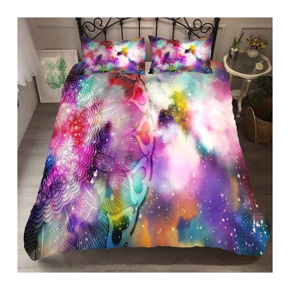 Mandala Bettwäscheset im Boho-Stil, 2- oder 3-teiliges Bettwäsche-Set mit Bettbezug und Kissenbezügen, Multicolor, B/H: 135 x 200 cm - Bild 1