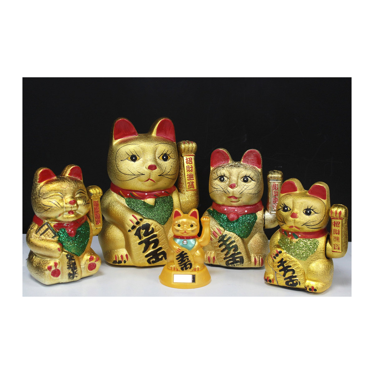 Maneki Neko Glückskatzen-Figur von SHAMTAM in Gold aus Metall - Bild 2