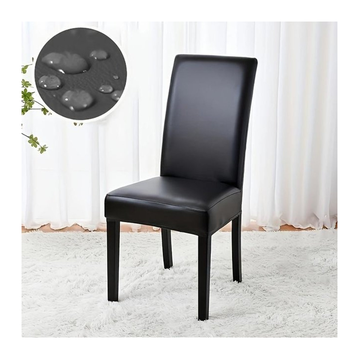 Mango Event Schutzbezug für Bar- und Café-Stühle aus wasserdichtem PU-Material, schwarz - Bild 1