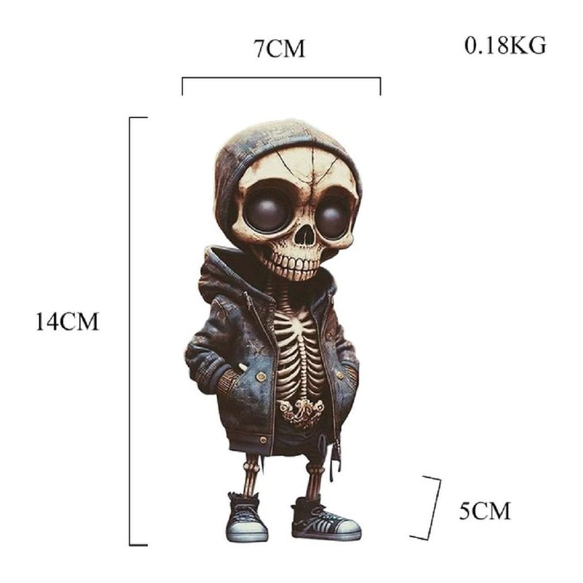 Mango Event Totenkopf-Statue aus Kunstharz als dekorative Skelett-Figur für Halloween und Wohnaccessoires - Bild 1