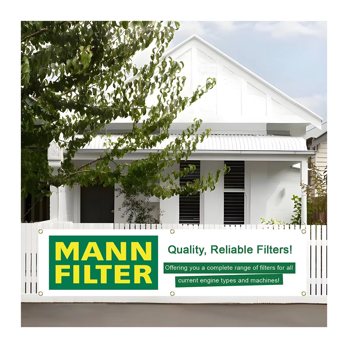 Mann Filter Banner Flagge aus Polyester, mehrfarbig, B: 60 cm, H: 240 cm - Bild 2