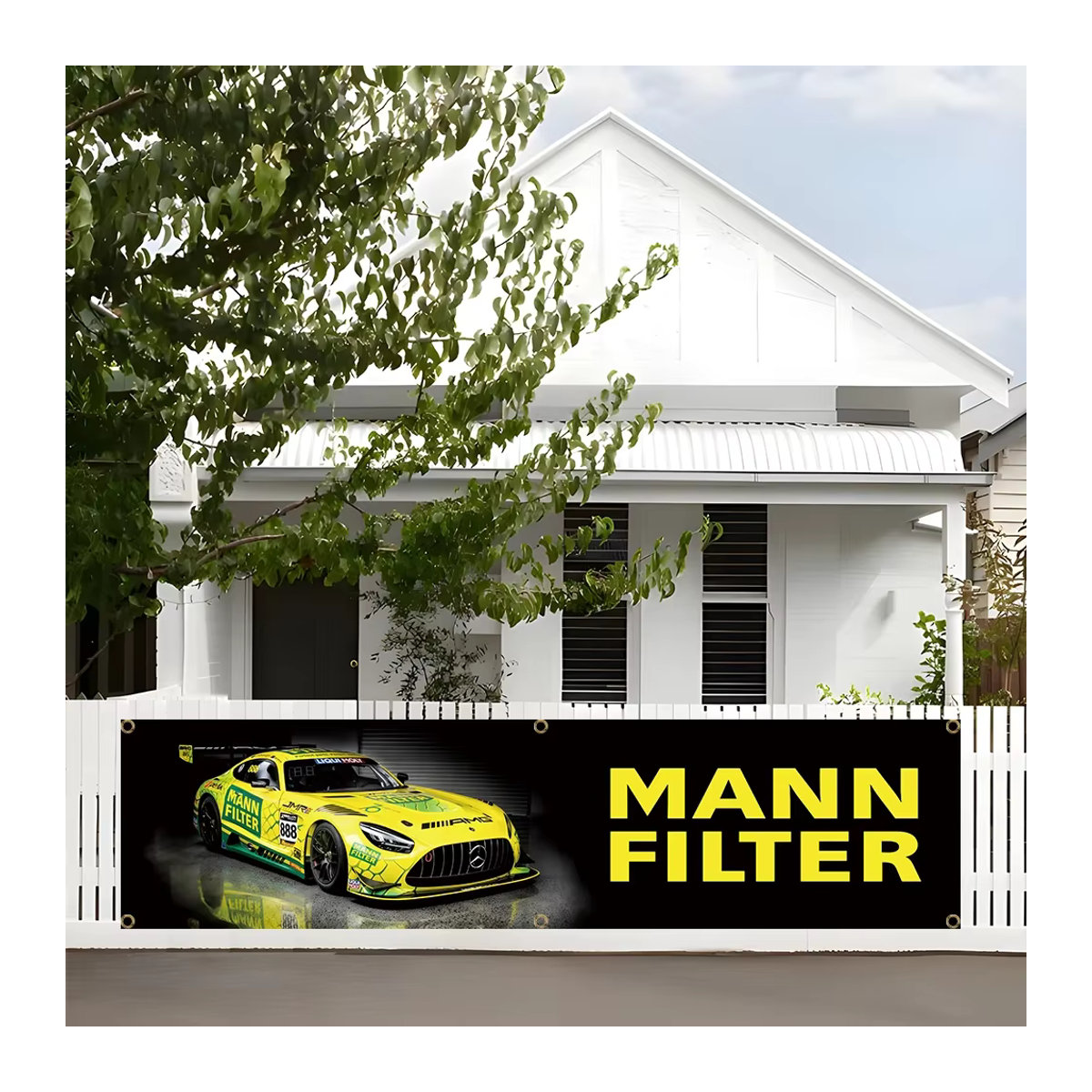 Mann Filter Banner Flagge aus Polyester, mehrfarbig, B: 60 cm, H: 240 cm - Bild 3