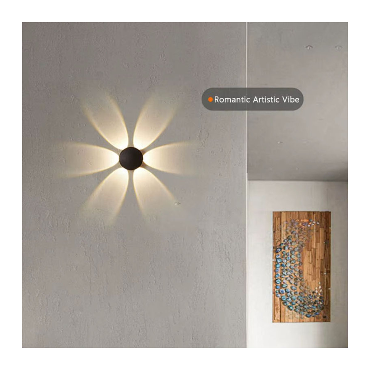 MANVIV LIGHTING Moderne LED Wandleuchte in Blumenform aus Kunststoff in Schwarz - Bild 2
