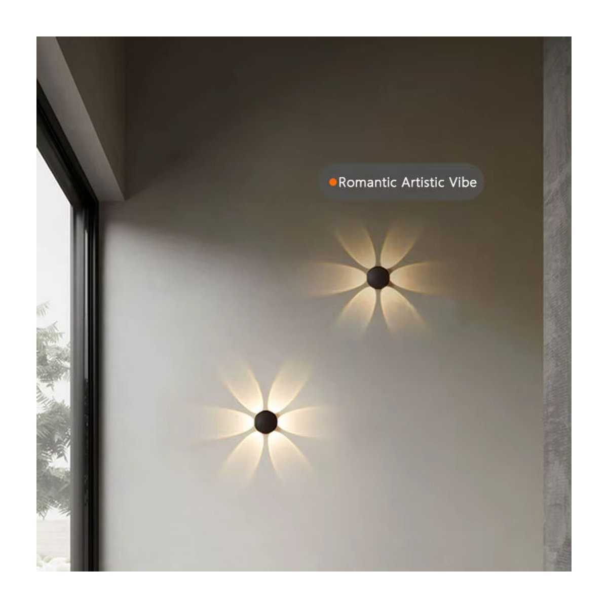 MANVIV LIGHTING Moderne LED Wandleuchte in Blumenform aus Kunststoff in Schwarz - Bild 3