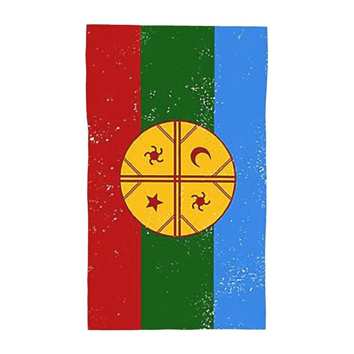 Mapuche-Flagge Handtuch aus Baumwolle, Multicolor, Breite: 30 cm, Höhe: 60 cm - Bild 1