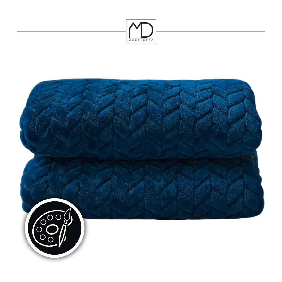 Marineblaue geprägte Polyester-Kuscheldecke für Wärme und Dekoration B/B: 200 x 220 cm - Bild 4