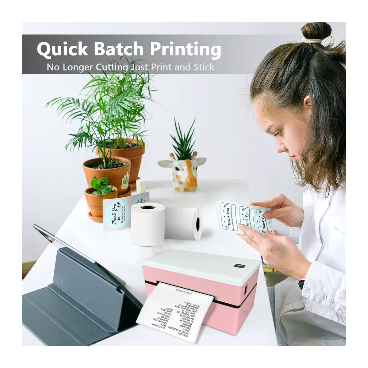 Marklife D200 Thermo-Etikettendrucker in Rosa für Versand- und Barcodedruck via Bluetooth oder USB, kompatibel mit Mac OS, Windows und Android - Bild 6