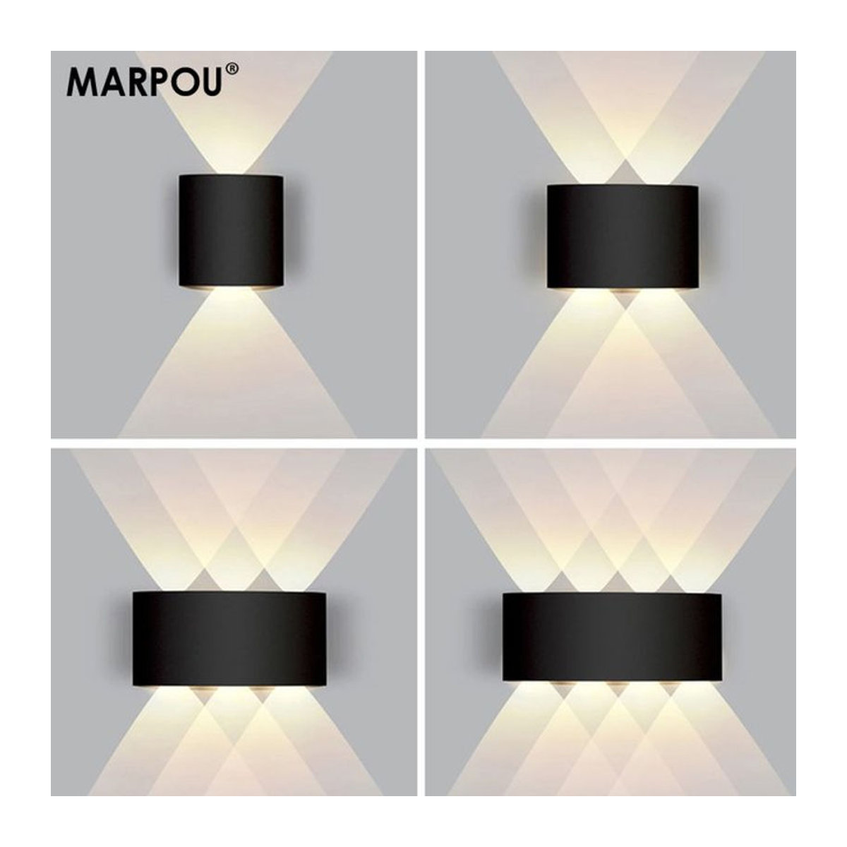 MARPOU LED Außenwandleuchte IP65 wasserdicht in Schwarz mit minimalistischem Design - Bild 1