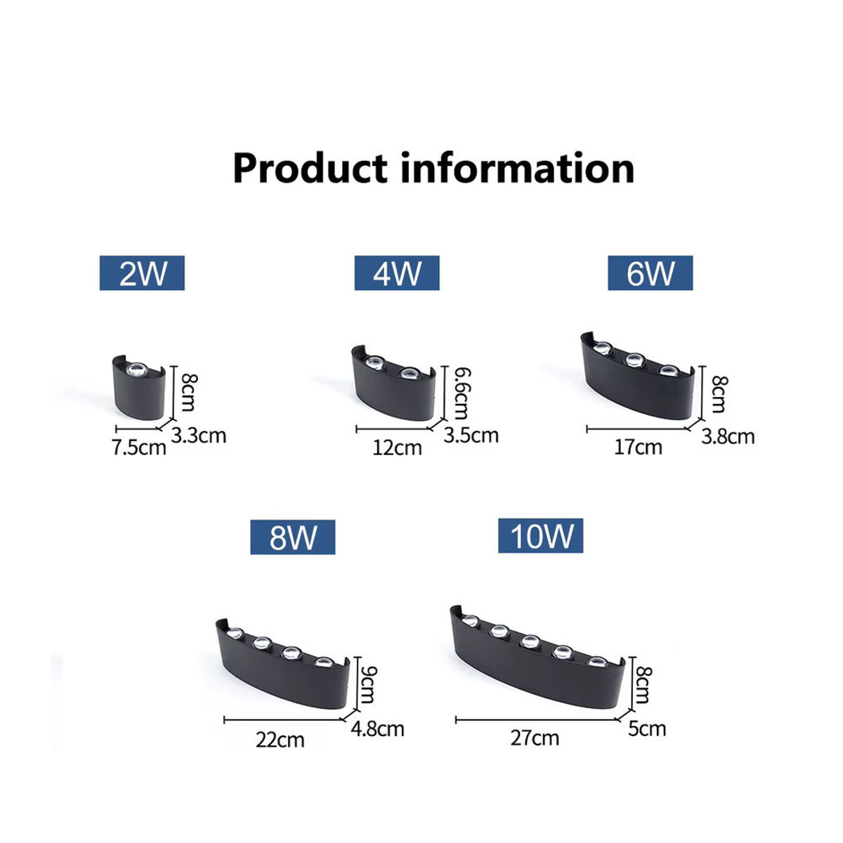 MARPOU LED Außenwandleuchte IP65 wasserdicht in Schwarz mit minimalistischem Design - Bild 2