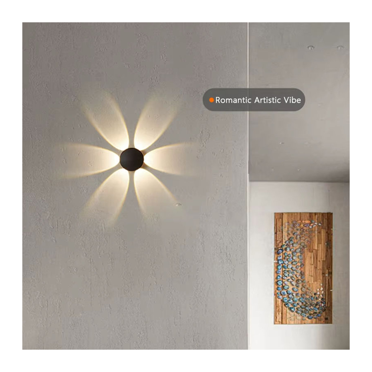 Marpou Moderne LED Außenwandleuchte in Schwarz mit Sternform für Garten und Veranda - Bild 2