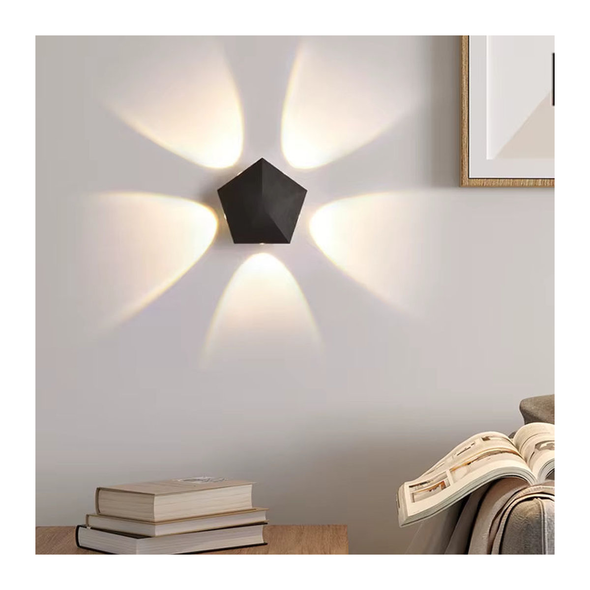 Marpou Moderne LED Außenwandleuchte in Schwarz mit Sternform für Garten und Veranda - Bild 3