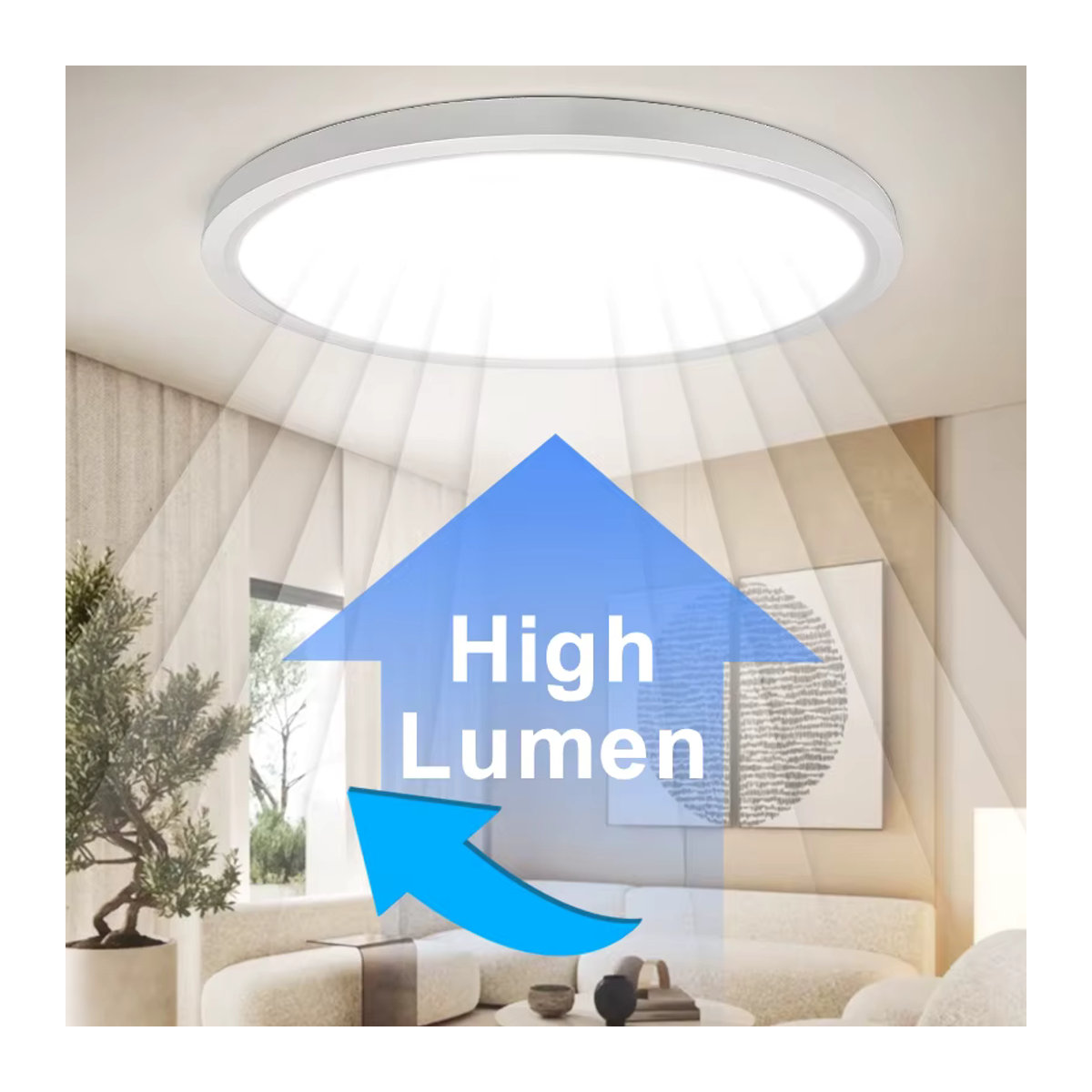 MARPOU Moderne LED Deckenleuchte in Weiß, minimalistisches Design, 44 W, Durchmesser: 50 cm - Bild 3
