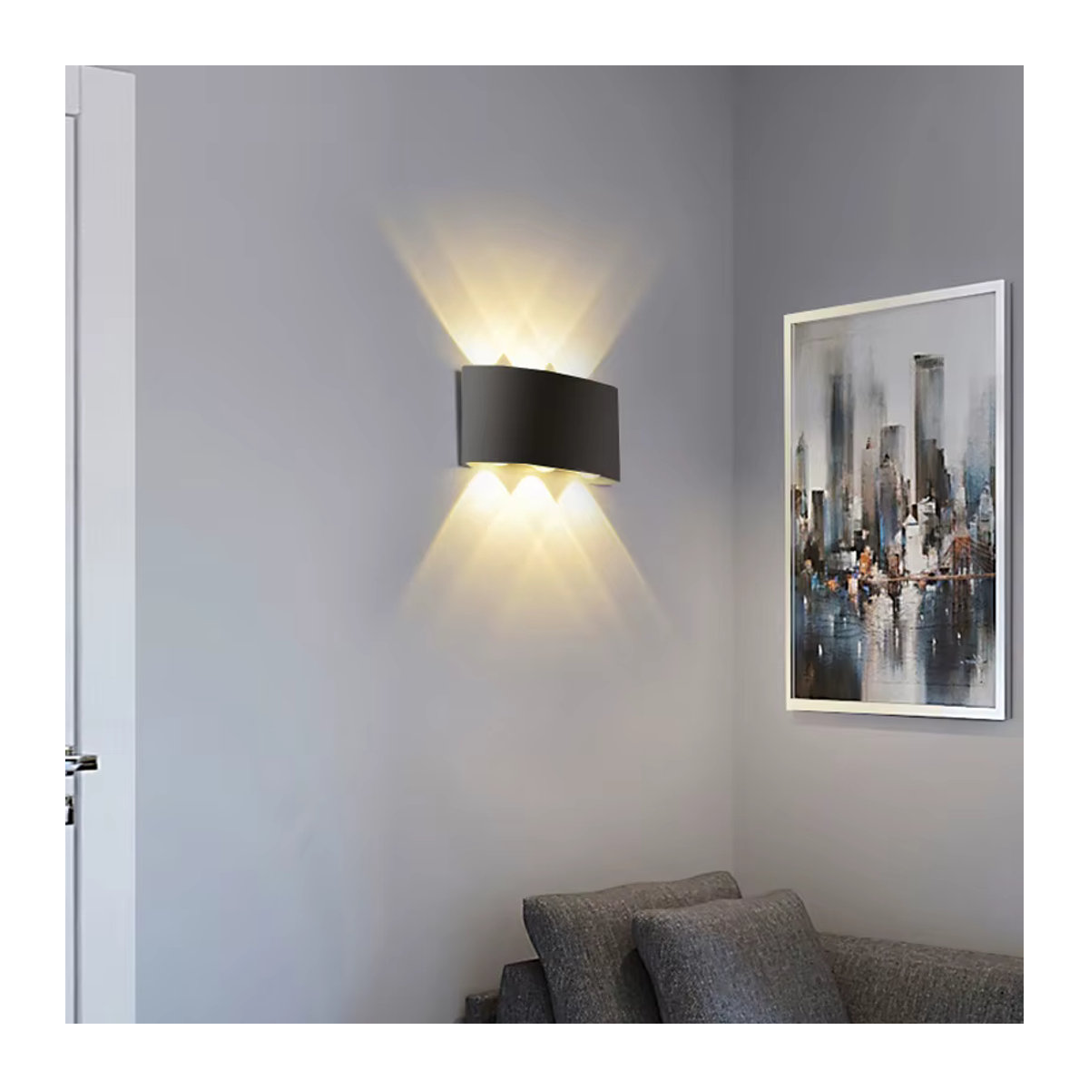 MARPOU Moderne LED-Wandleuchte Schwarz IP65 Wasserdicht für Außen und Innen - Bild 2