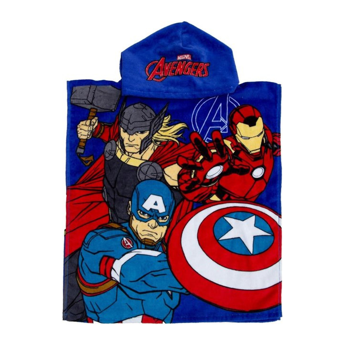 Marvel Avengers Auf geht's Kapuzenhandtuch in Schwarz und Blau, One Size - Bild 1