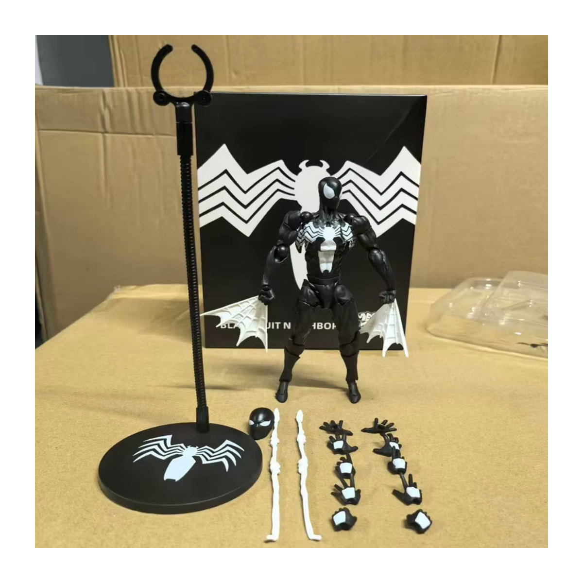 Marvel Black Neighbor Symbiote Spider Man Black Venom Battle Suit Bewegliche Actionfigur in Schwarz aus Kunststoff - Bild 2