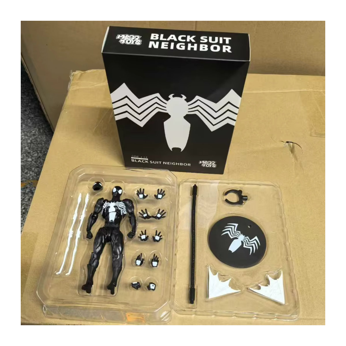 Marvel Black Neighbor Symbiote Spider Man Black Venom Battle Suit Bewegliche Actionfigur in Schwarz aus Kunststoff - Bild 3