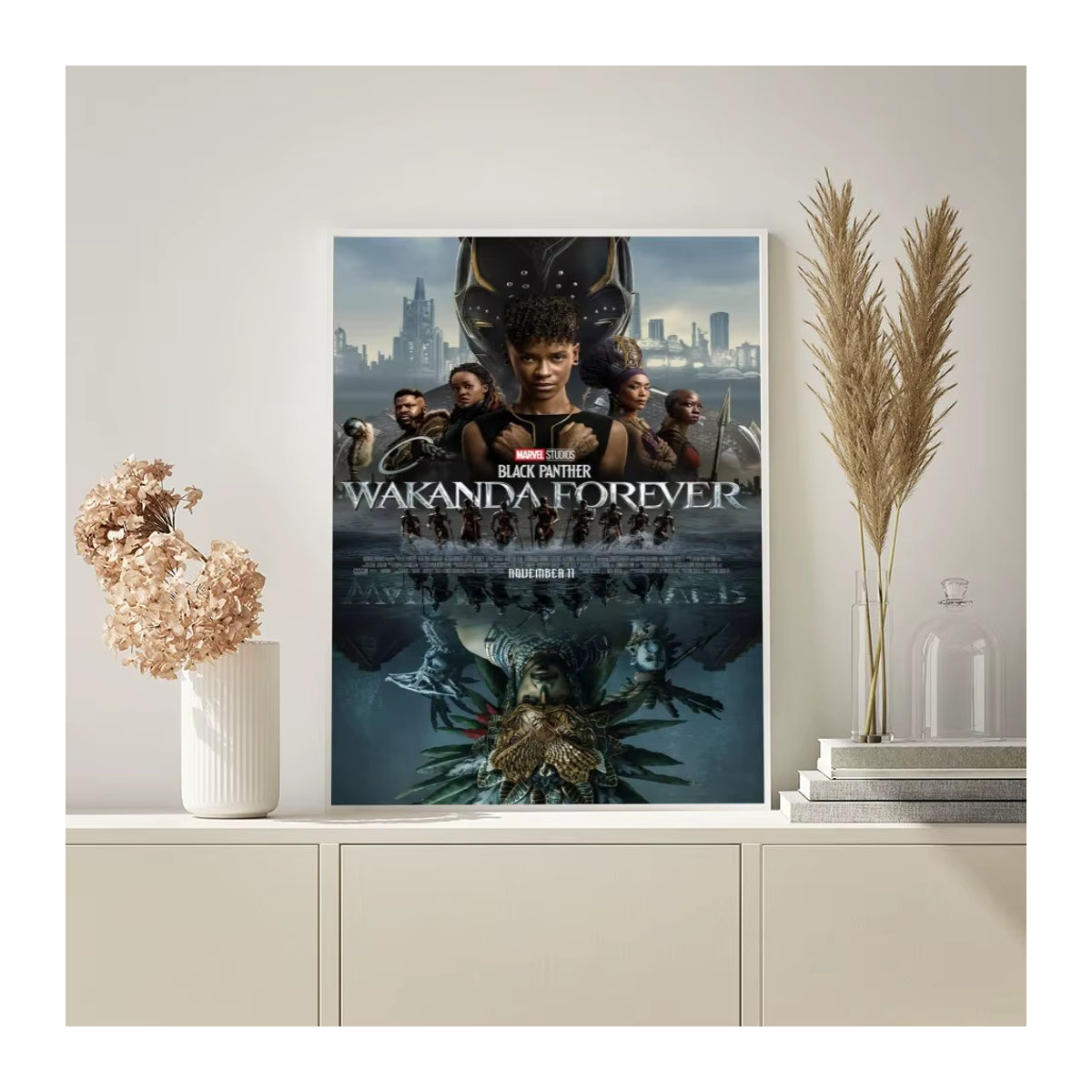 Marvel Black Panther Poster Porträt Wandkunst aus Papier in Schwarz und Mehrfarbig für dein Zuhause - Bild 4
