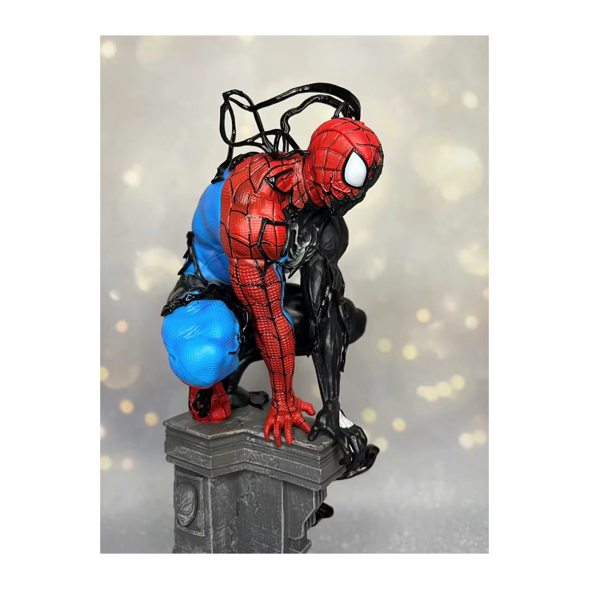 Marvel Spiderman Venom Symbiote Figur aus Kunststoff, mehrfarbige Desktop Dekoration Statue und Modell für Sammler - Bild 2