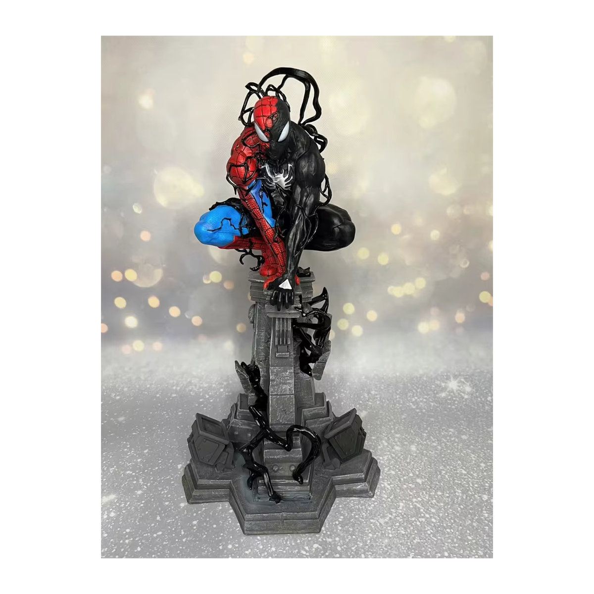 Marvel Spiderman Venom Symbiote Figur aus Kunststoff, mehrfarbige Desktop Dekoration Statue und Modell für Sammler - Bild 4