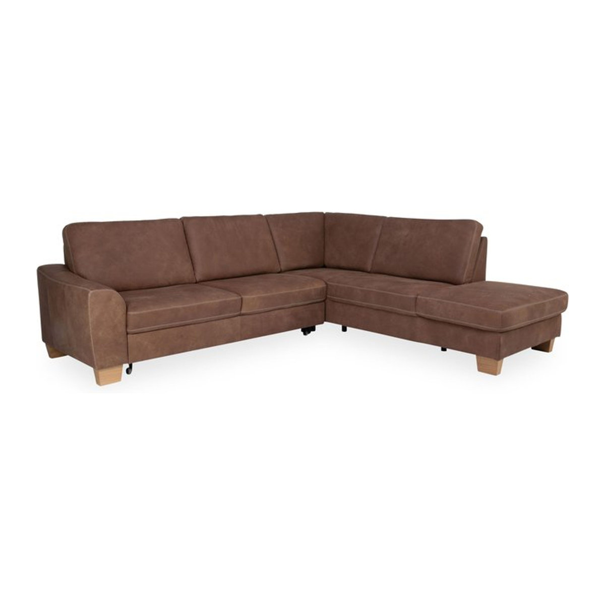 Massimo Polsterecke SYSTEMPOLSTER ZARA Ecksofa aus Echtleder und Buche in Beige oder Braun, B/T/H: 271 x 140 x 90 cm - Bild 1