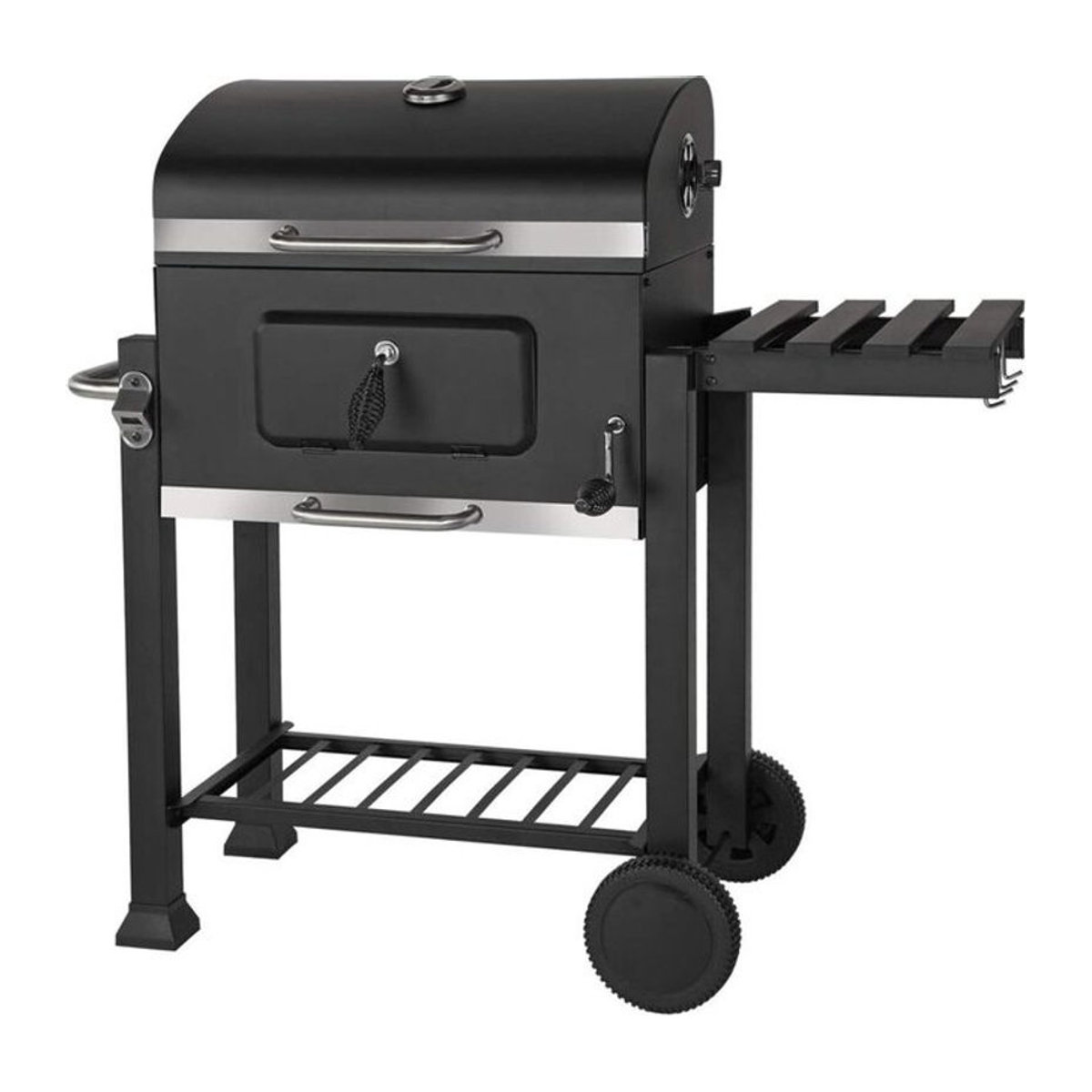 MASTERGRILL Holzkohlegrill mit Wagen und Ständer, klappbar, Schwarz, B: 61 cm, T: 46 cm - Bild 1