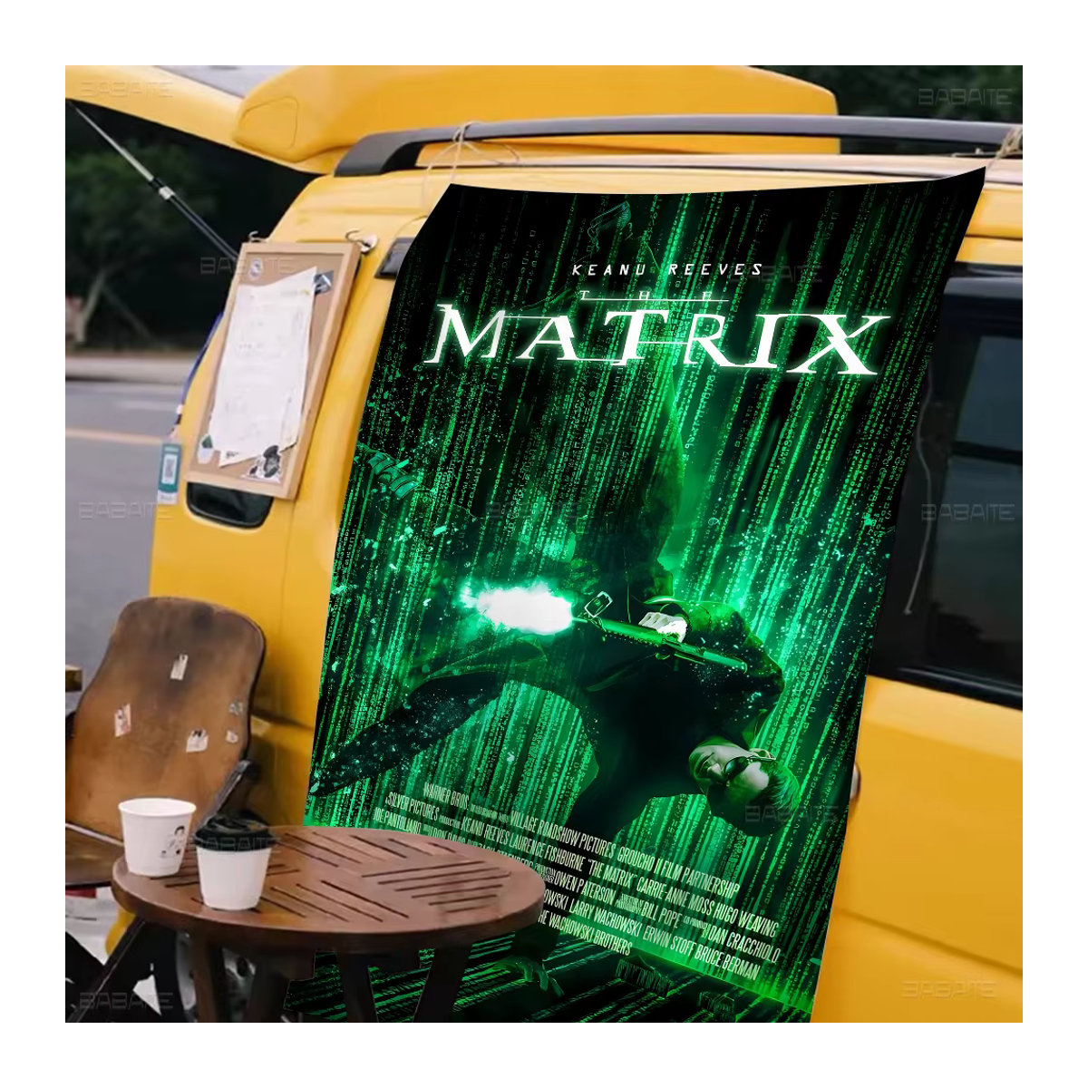 Matrix Film Anime Banner Flagge in Grün für Wohnzimmer und Wohnheim Dekor - Bild 4