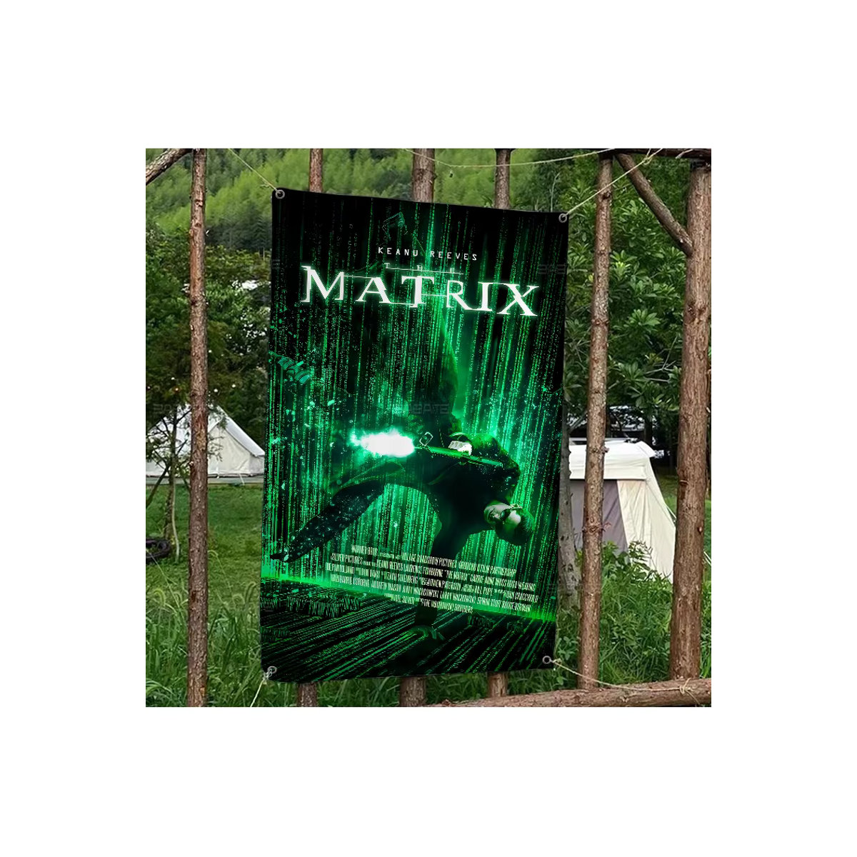 Matrix Film Anime Banner Flagge in Grün für Wohnzimmer und Wohnheim Dekor - Bild 6
