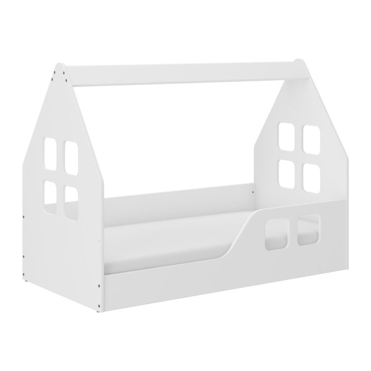 Matsen Kinderbett Hausform in Alpinweiß, B/T/H: 140 x 70 x 105 cm - Bild 1