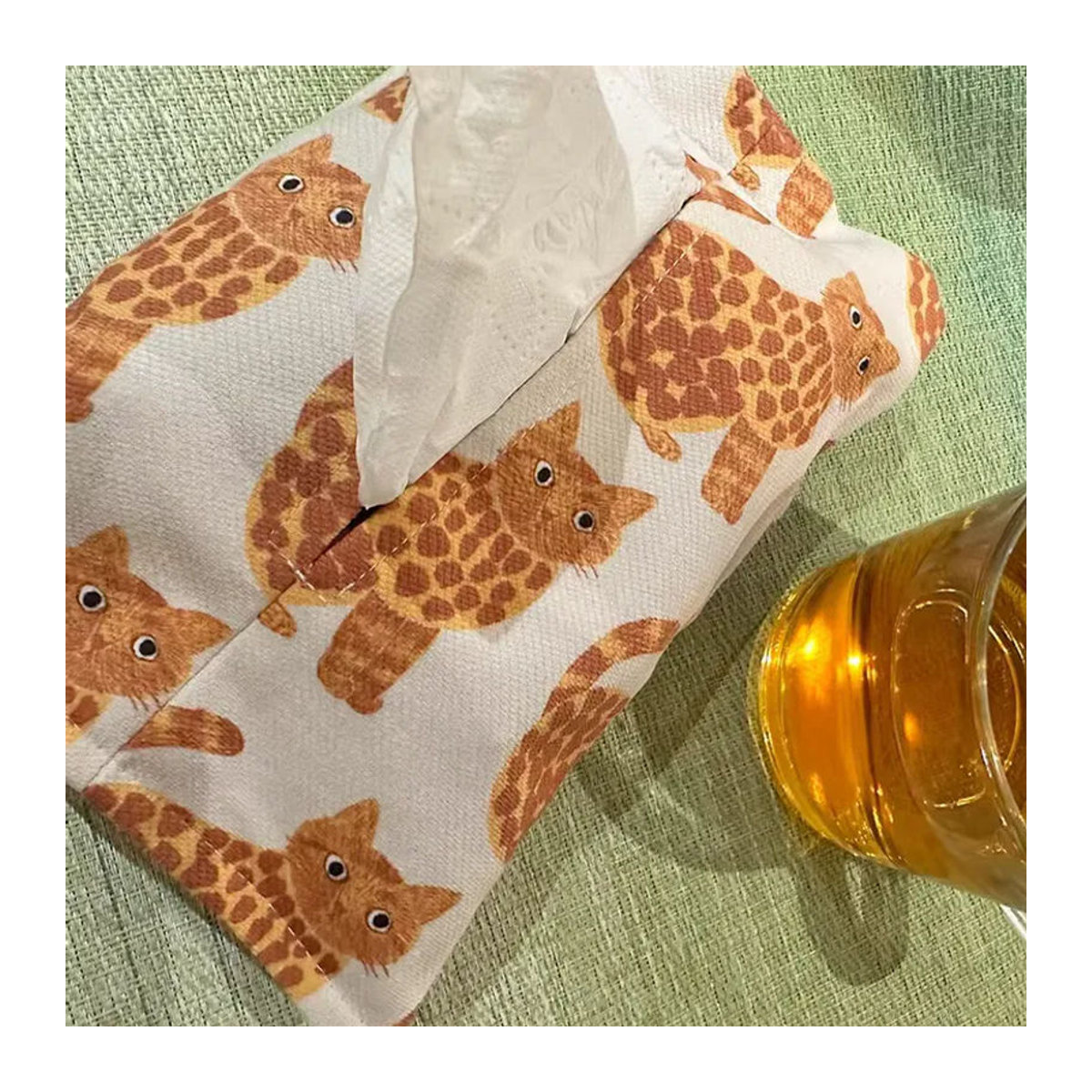 Matsuo Tierische Niedliche Serie Taschentuchbox zum Aufhängen aus Textil in Mehrfarbig (Lila, Gelb) mit Tierprint - Bild 3