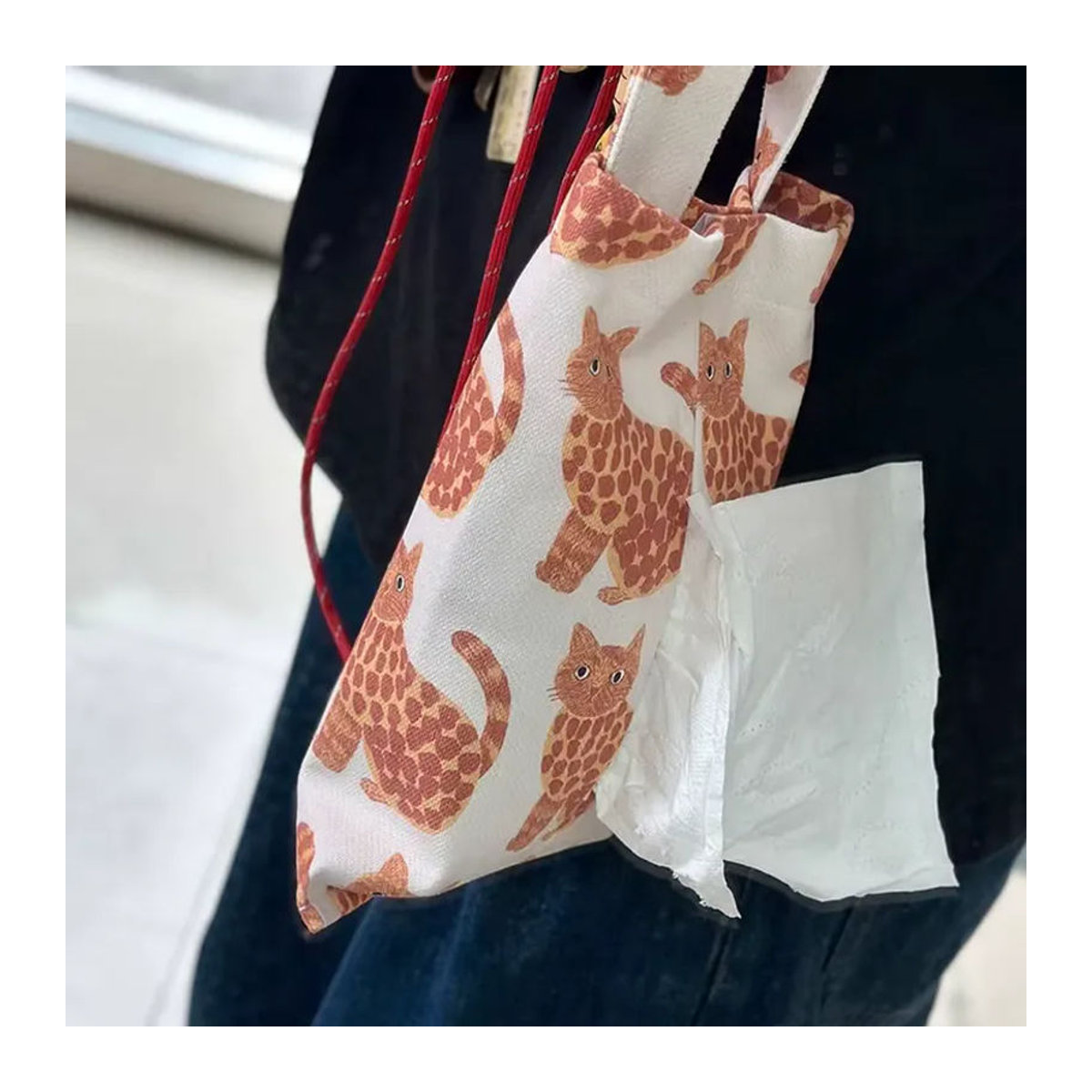 Matsuo Tierische Niedliche Serie Taschentuchbox zum Aufhängen aus Textil in Mehrfarbig (Lila, Gelb) mit Tierprint - Bild 4