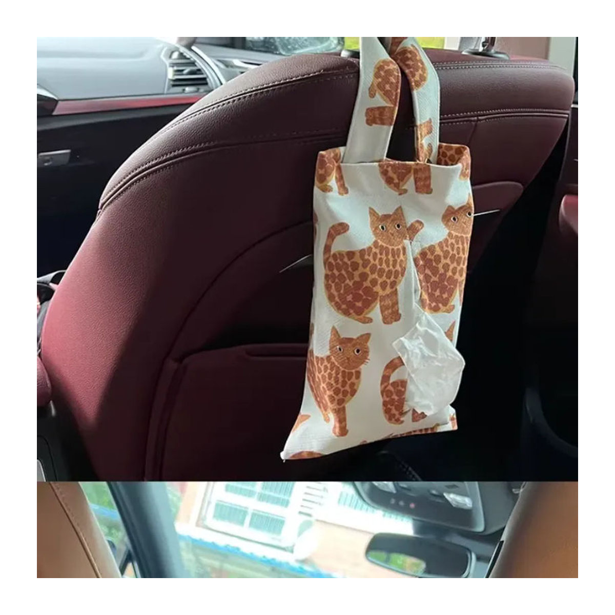 Matsuo Tierische Niedliche Serie Taschentuchbox zum Aufhängen aus Textil in Mehrfarbig (Lila, Gelb) mit Tierprint - Bild 5