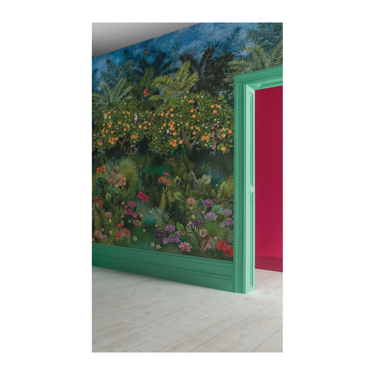 Matthew Williamson Wandbild Orange Grove Botanische Vlies Tapete Mehrfarbig Hochformat - Bild 1