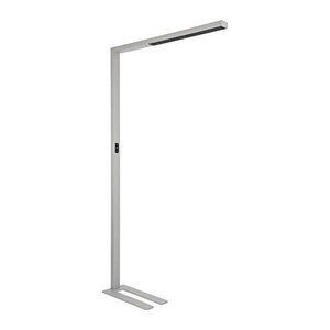 Maul MAULsirius LED-Stehlampe in Silber aus Aluminium und Stahl mit Bewegungsmelder und dimmbarer Lichtsteuerung