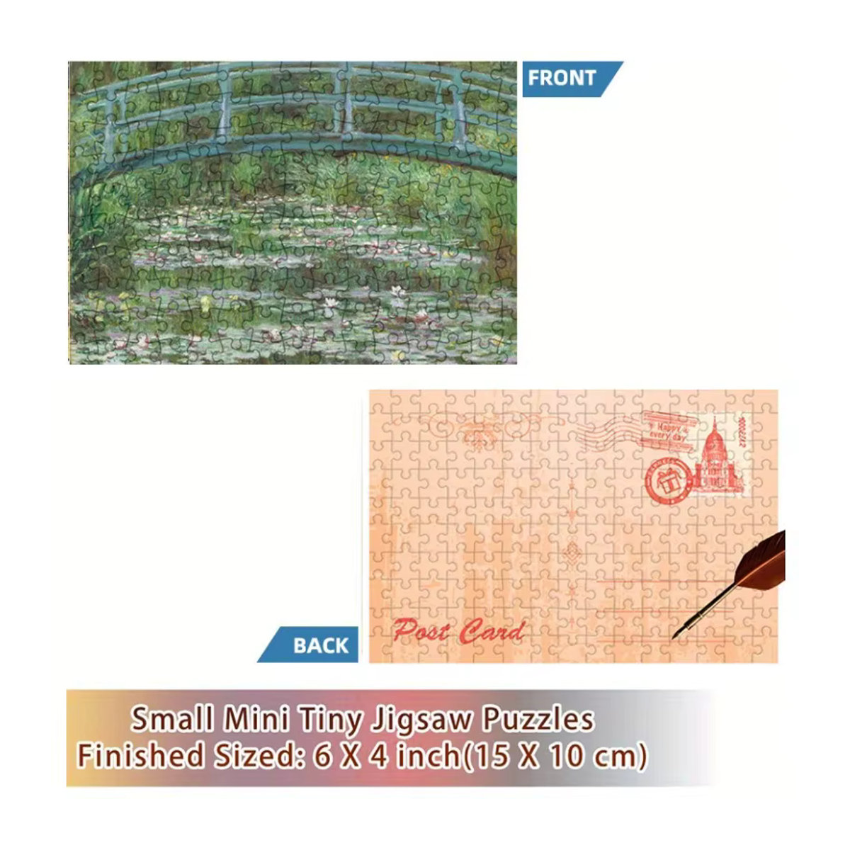 MaxRenard Mini-Reagenzglas-Puzzle Seerosen von Monet mit 150 Teilen in Mehrfarbig - Bild 4