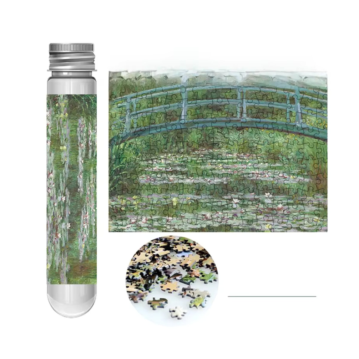 MaxRenard Mini-Reagenzglas-Puzzle Seerosen von Monet mit 150 Teilen in Mehrfarbig - Bild 7