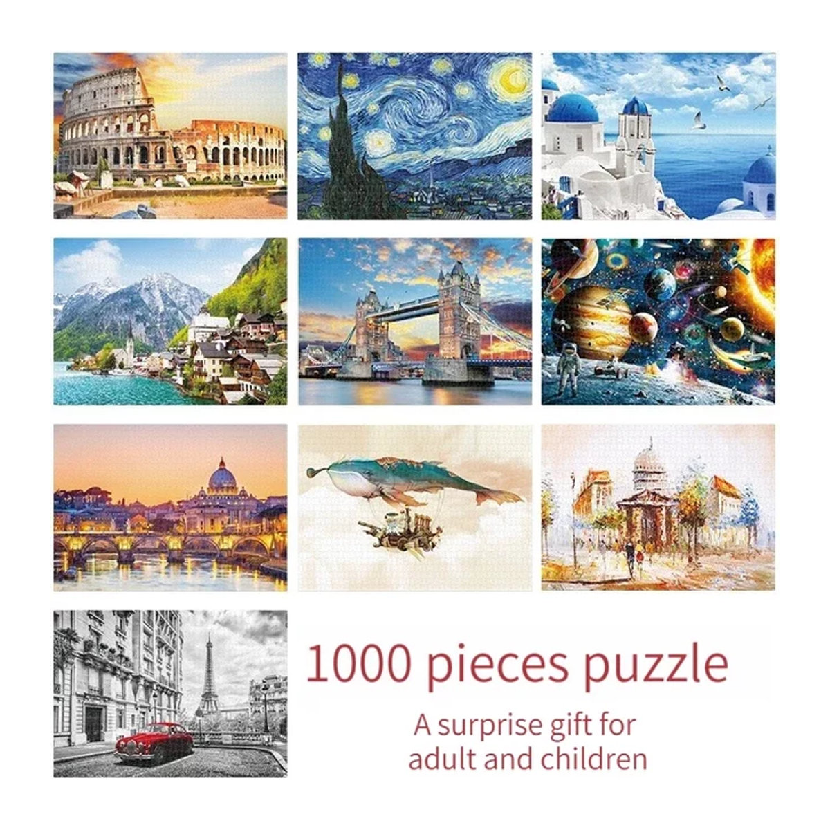 MaxRenard Papier Puzzle Landschaft und Architektur Serie mit Ölgemälden, 1000 Teile, B: 70 cm, H: 50 cm, mehrfarbig - Bild 1