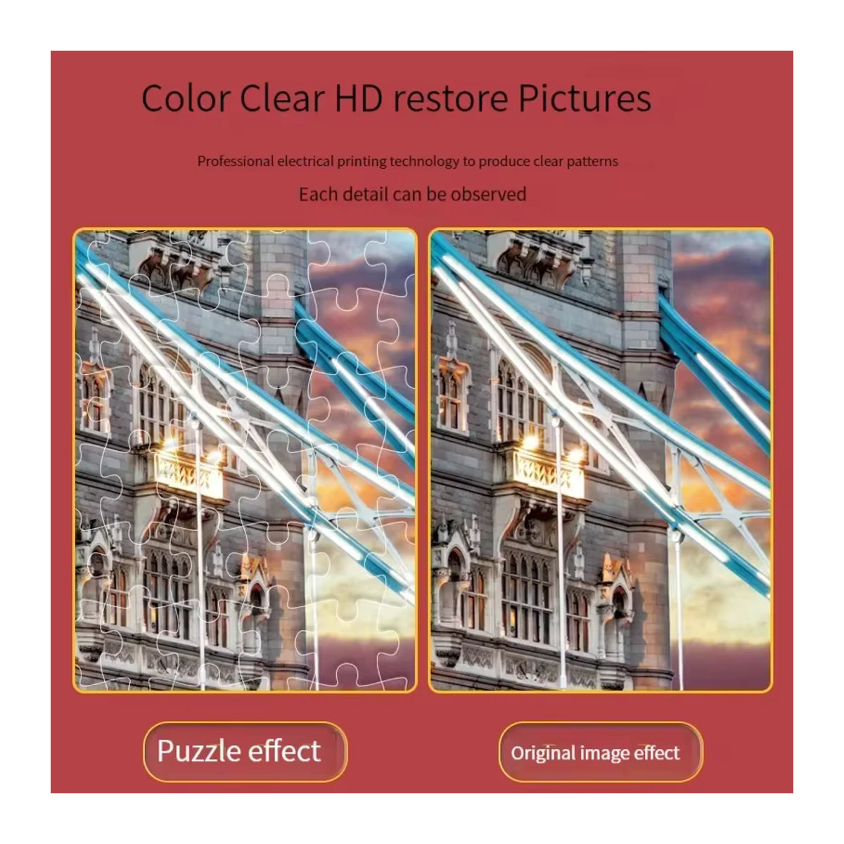 MaxRenard Papier Puzzle Landschaft und Architektur Serie mit Ölgemälden, 1000 Teile, B: 70 cm, H: 50 cm, mehrfarbig - Bild 3