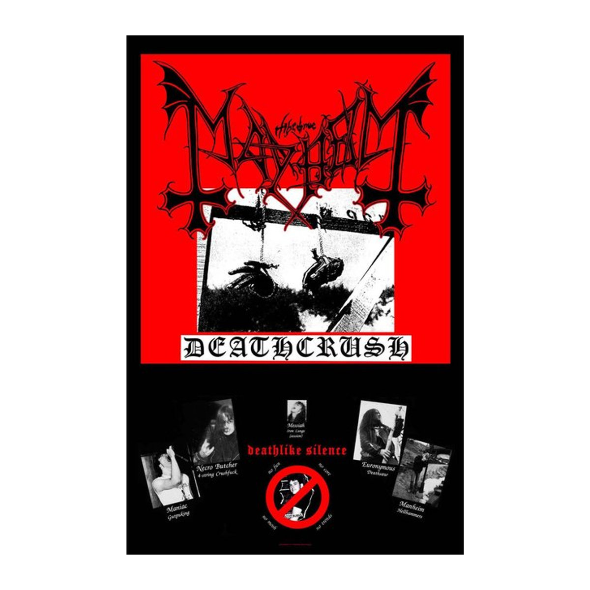 Mayhem Deathcrush Textilplakat in Schwarz/Rot, Breite: 106 cm - Bild 1