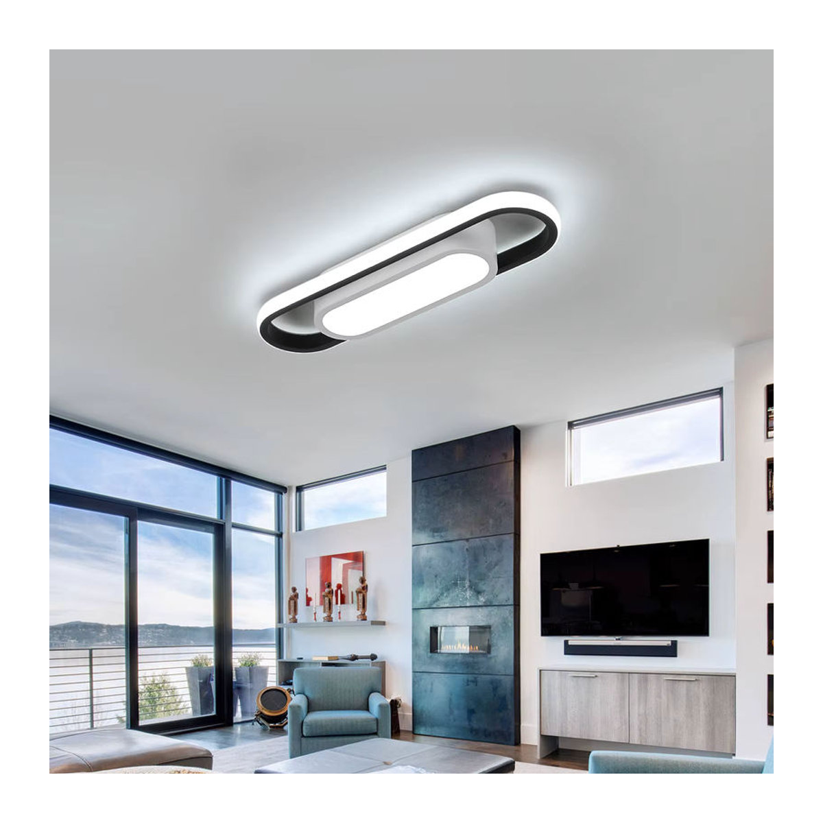 Mckalen Moderne LED-Deckenlampe in Weiß, 33 W, Kaltweiß - Bild 4