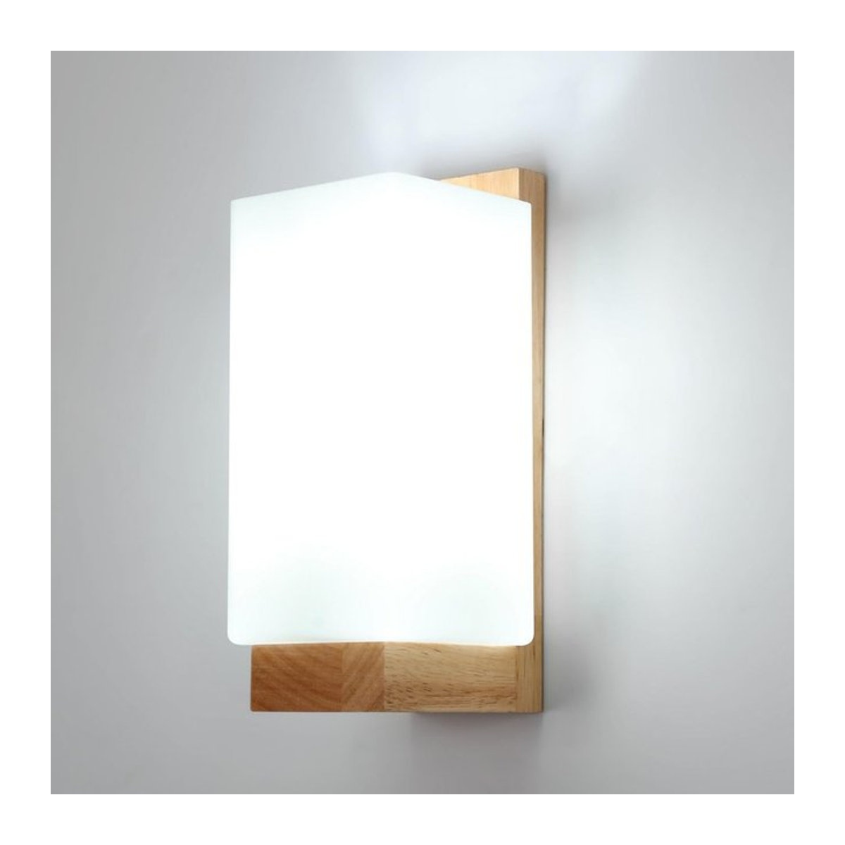 Mckalen Wandlampe aus Massivholz im skandinavischen Stil mit Acryl für Schlafzimmer und Wohnzimmer, E27 Fassung - Bild 1