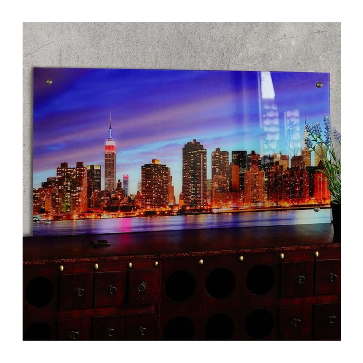 MCW Glasbild New York Motiv, mehrfarbig, B: 100 cm, H: 50 cm - Bild 1