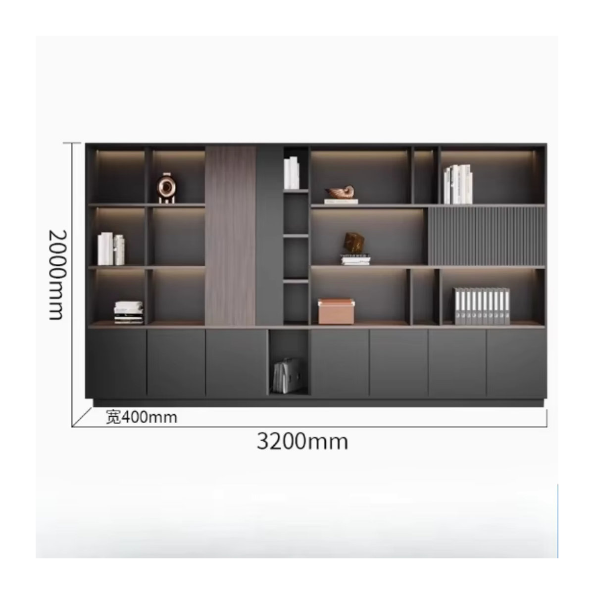 MDNG 3-stufiges Aufbewahrungsregal aus Holz für Büro und Wohnzimmer - Bild 3
