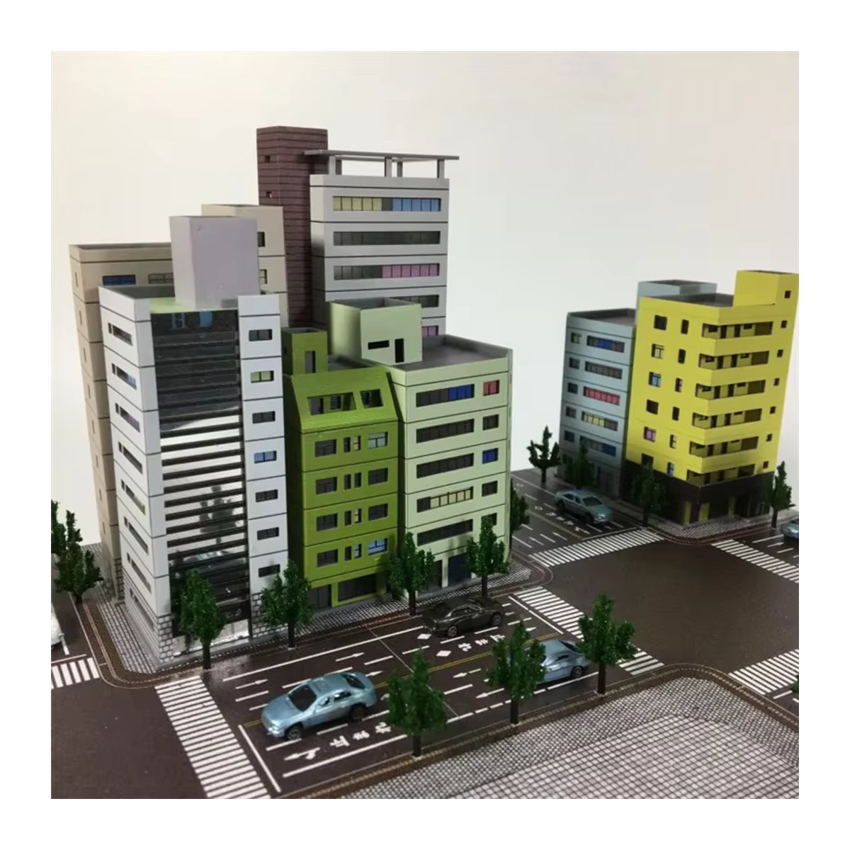 MDWD Scene City Building Sandtischmodell im Maßstab 1:300, mehrfarbiges Diorama-Layout aus Kunststoff - Bild 2