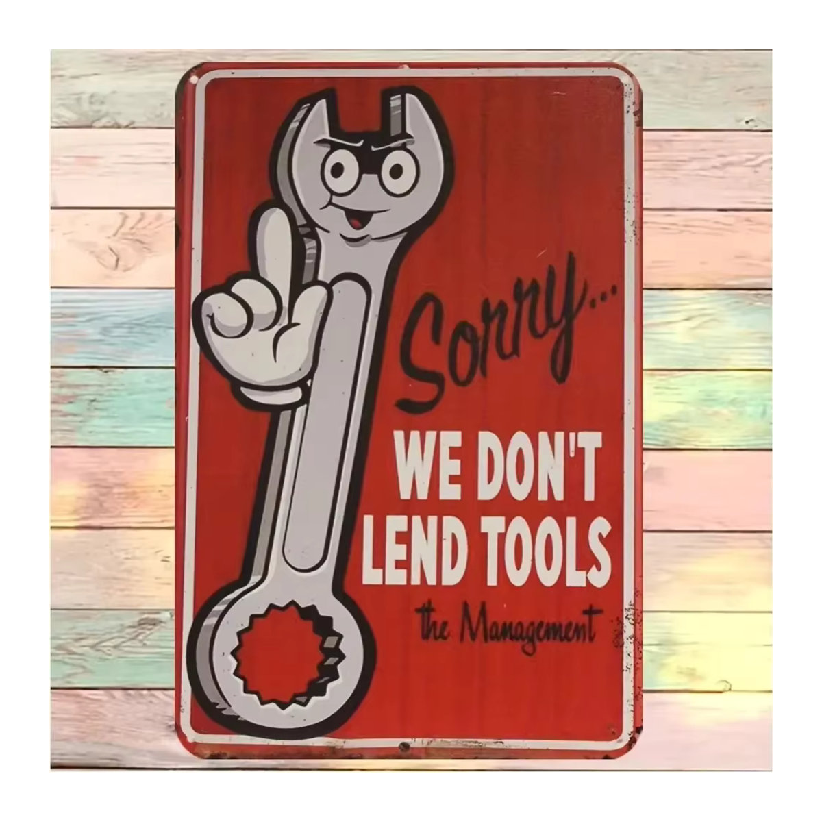 MechanicWitPro Metalldekor Vorgebohrtes Warnschild Touch My Tools für die Garage, Rechteckig, Breite: 30,0 cm, Höhe: 20,0 cm, Tiefe: 1,0 cm - Bild 3