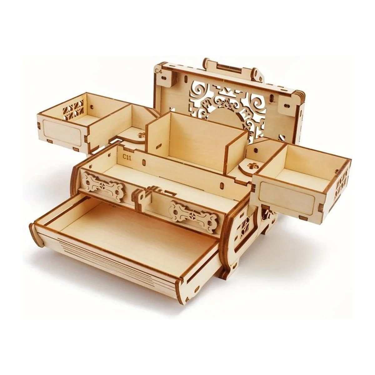 Mechanisches 3D Holzpuzzle Super Six Schmuckschatulle als kreatives Geschenk zum Selberbauen - Bild 1