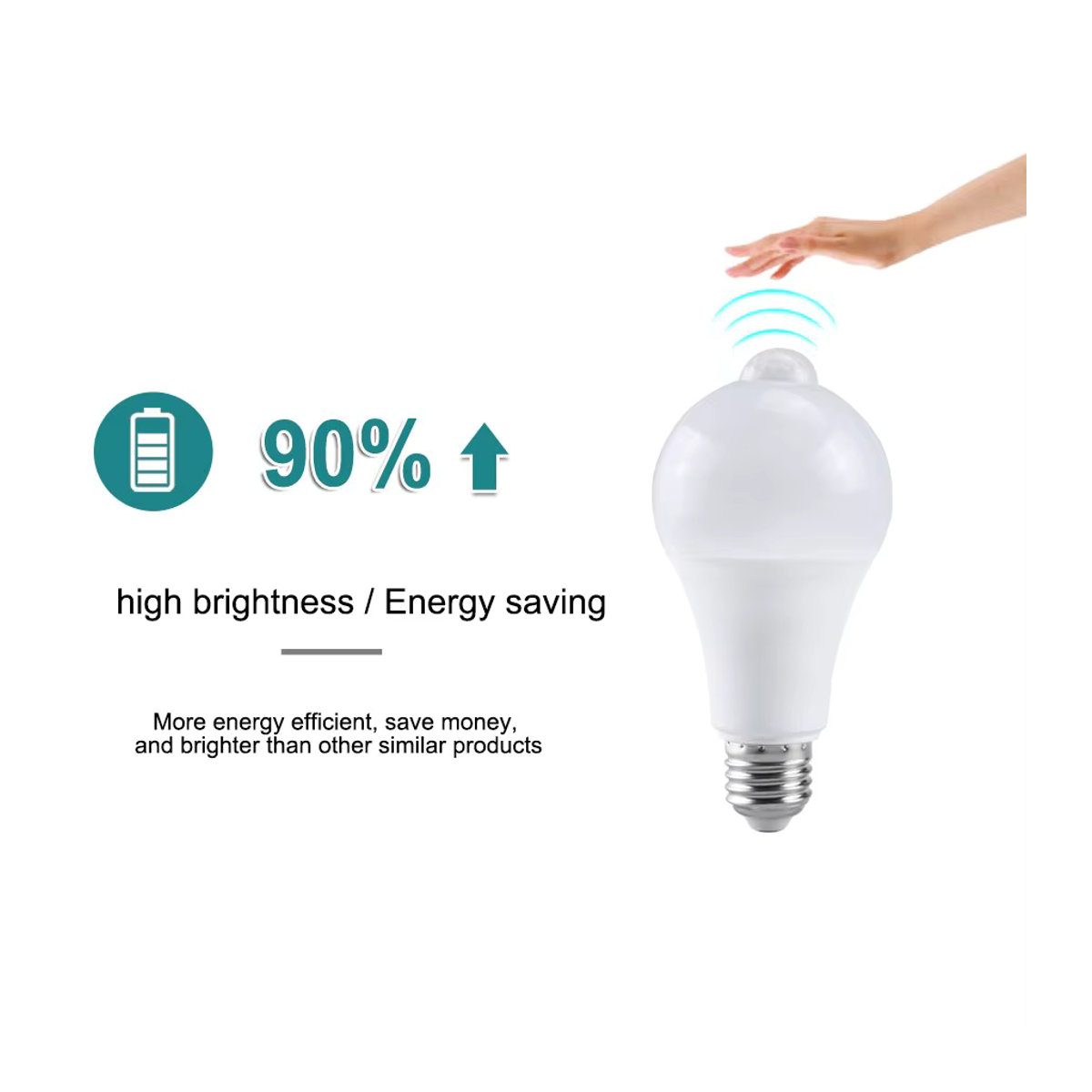 MeeToo E27 LED Bewegungsmelder Glühbirne mit PIR Sensor für Sicherheit und Nachtlicht - Bild 4
