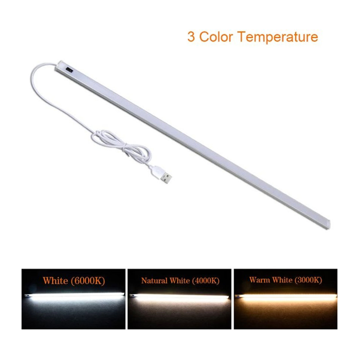 MeeToo LED Lichtleiste aus Aluminium mit Handscan-Bewegungsmelder und USB-C Anschluss, Weiß - Bild 1