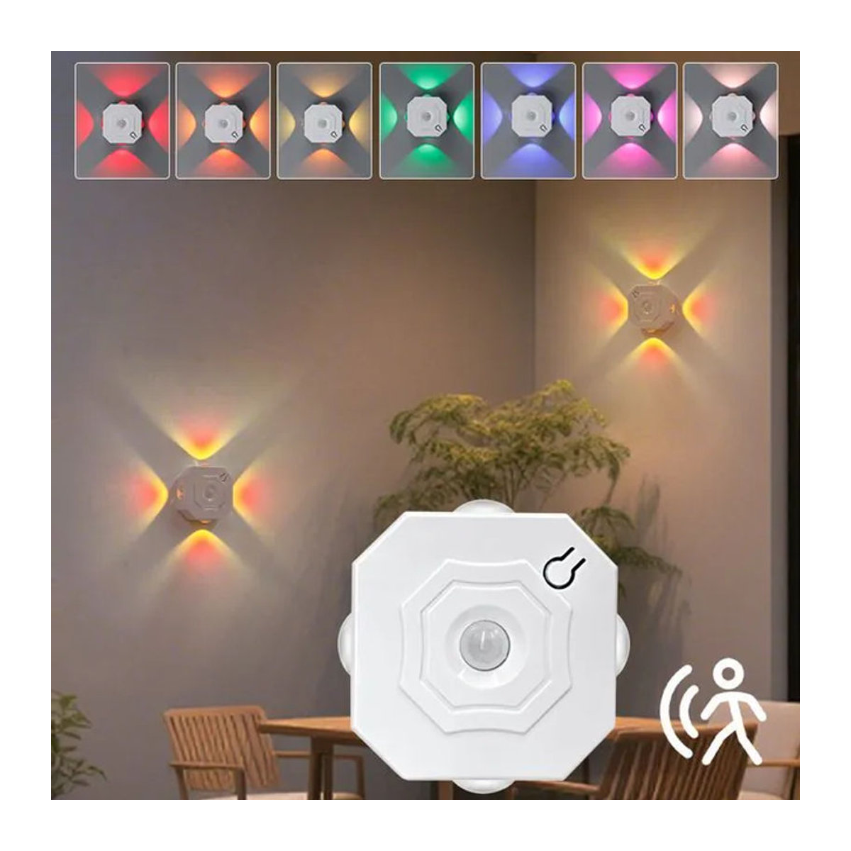MeeToo Minimalistischer wiederaufladbarer LED-Strahler mit Bewegungssensor und Magnetfunktion als Nachtlicht für Schlafzimmer, Schrank und Flur - Bild 1